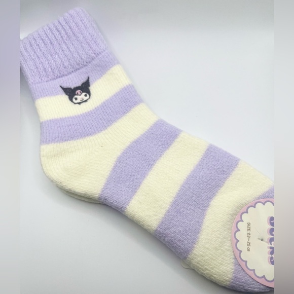 Sanrio Kuromi Cozy Cuff Stripped Lounge Socks - Picture 4 of 5